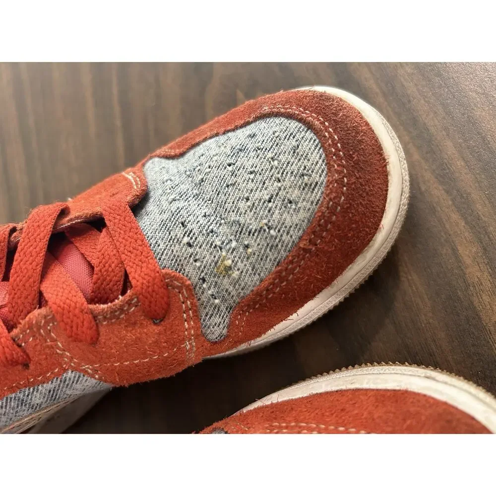 Nike Air Jordan 1 Mid SE 4Y Shoes “Denim Red”‎ GS DM4384-600 Sneaker Cinnabar